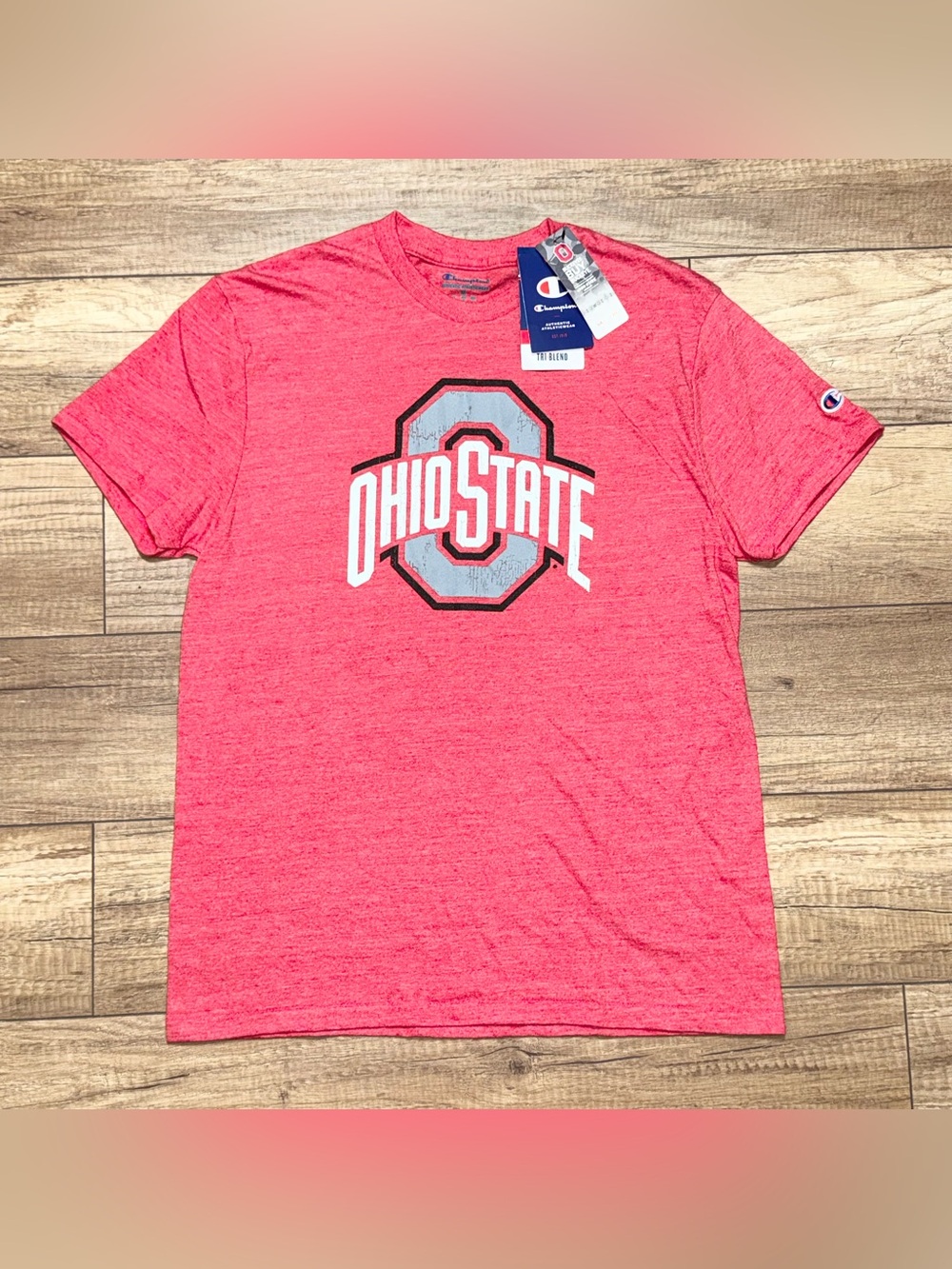 Champion Ohio State Buckeyes NCAA Red Tri Blend Soft Comfy T Shirt Adult M